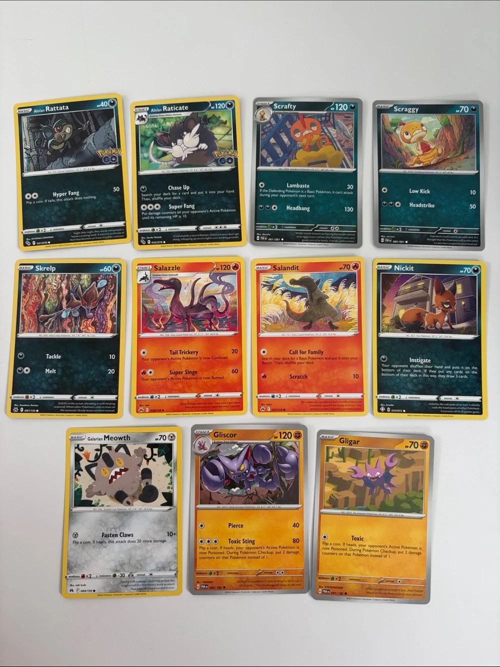😈 Villains Pokémon Card Lot | Scrafty Salazzle Nickit Gliscor ✨5/$25✨